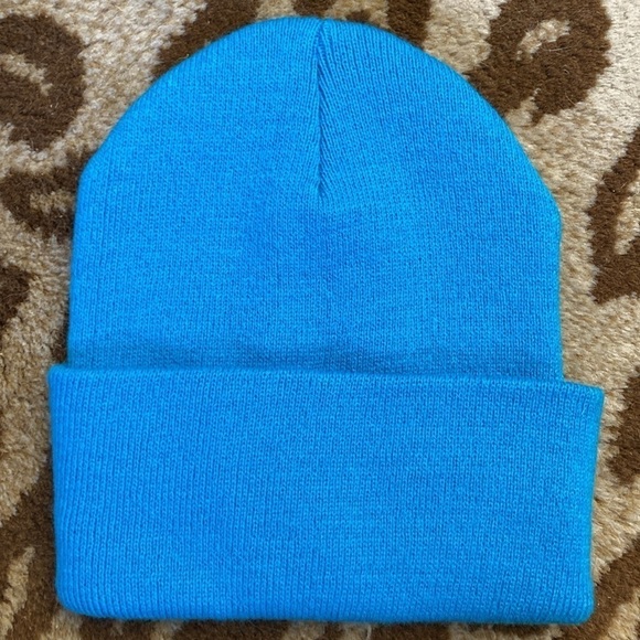 Port & Company Unisex Knit Cap. Soft stretchy warm eye/eyelash graphic blue/blk - Picture 2 of 4
